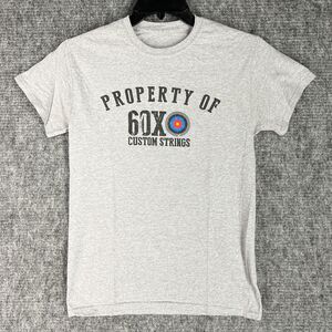 60X Shirt‎ Mens Small Gray Bow Strings Hunting Archery Basic Casual Short-sleeve